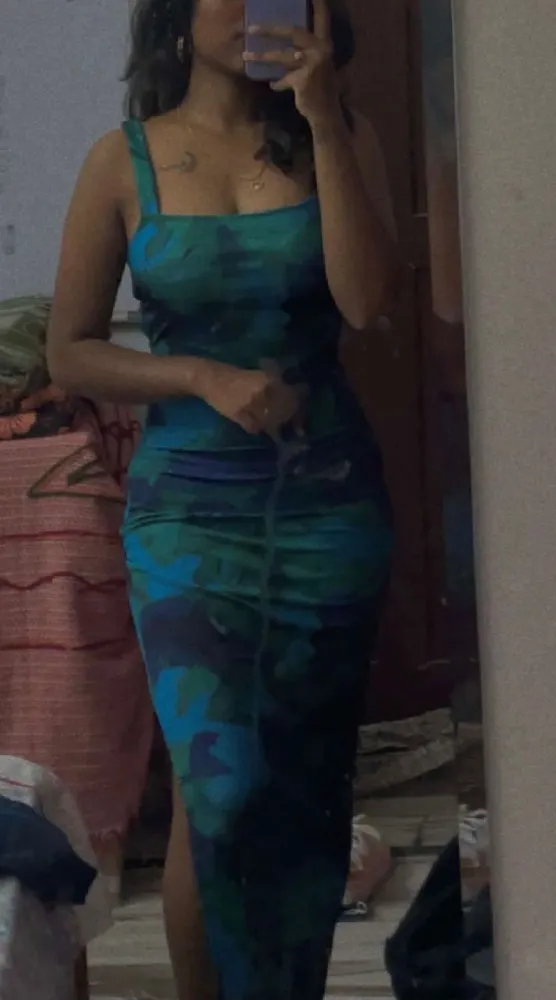 Green Floral Printed Maxi Dress - newme