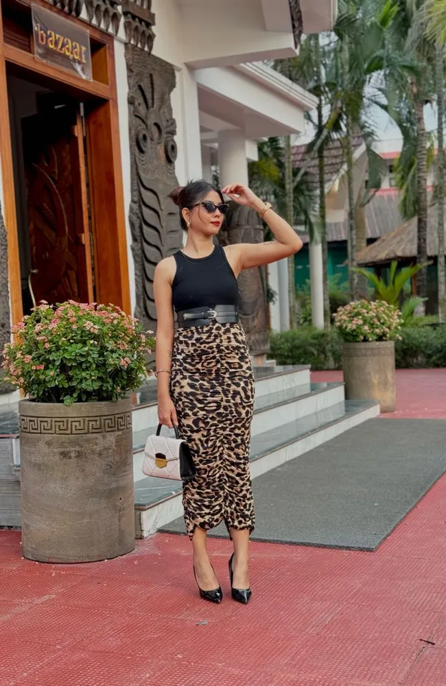 【COLOR iN ID】Leopard layered skirt Amazon.com: MakeMeChic Women's Y2K Leopard Print Mini Skirts