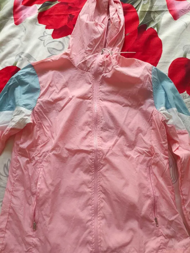 Pink Color Blocked Hooded Jacket - NEWME