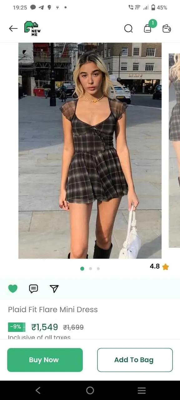 Willa Plaid Fabric Mini-Flare W/Pockets