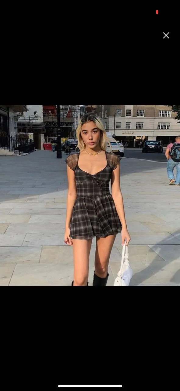 Plaid Fit Flare Micro Mini Dress - NEWME