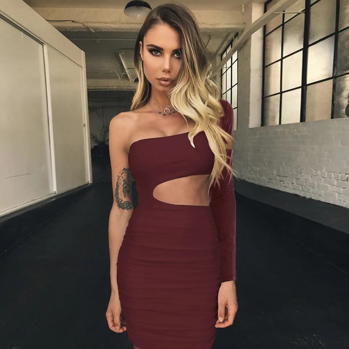 One Shoulder Dress - NEWME