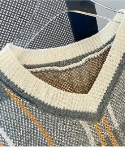 Oversized Checkered Sweater
