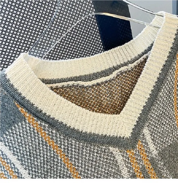 Oversized Checkered Sweater - Image 1