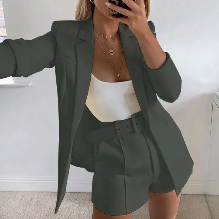 Colored Blazer Skirt Set - Image 1
