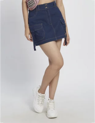 Denim Utility Skirt - NEWME 