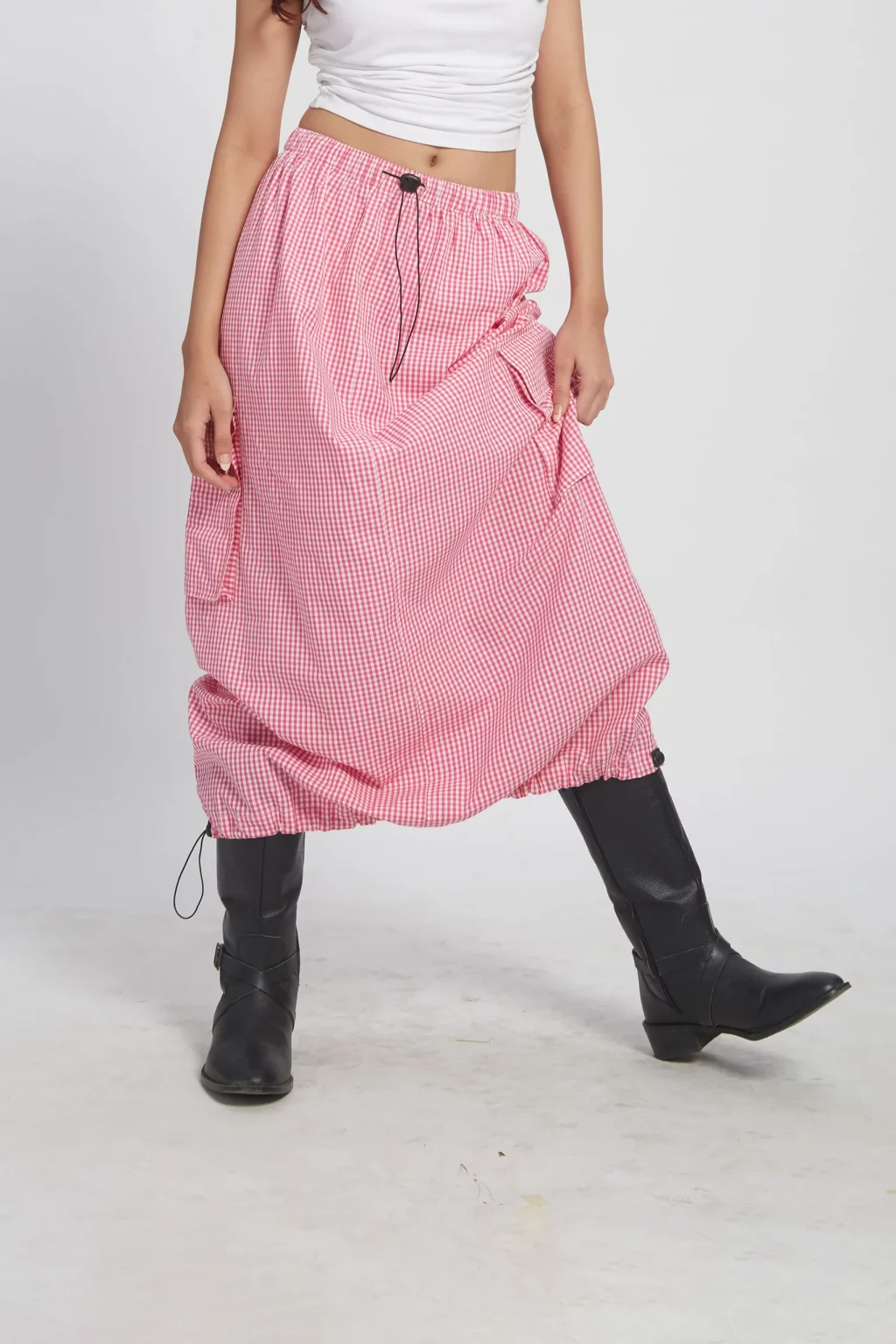 Gingham Utility Skirt - NEWME