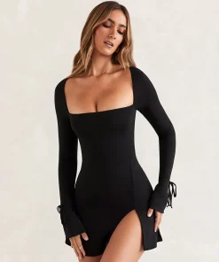 Side Slit Mini Dress
