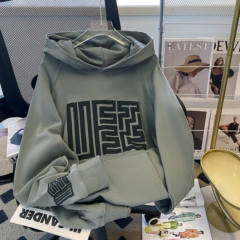 Oversized Printed Hoodie - NEWME