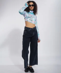 Mid Rise Wide Leg Denim
