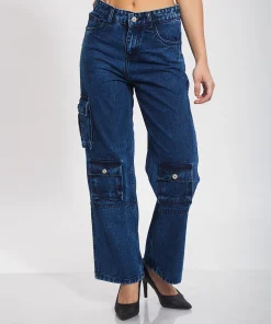 Multi Pocket Wide Leg Denim