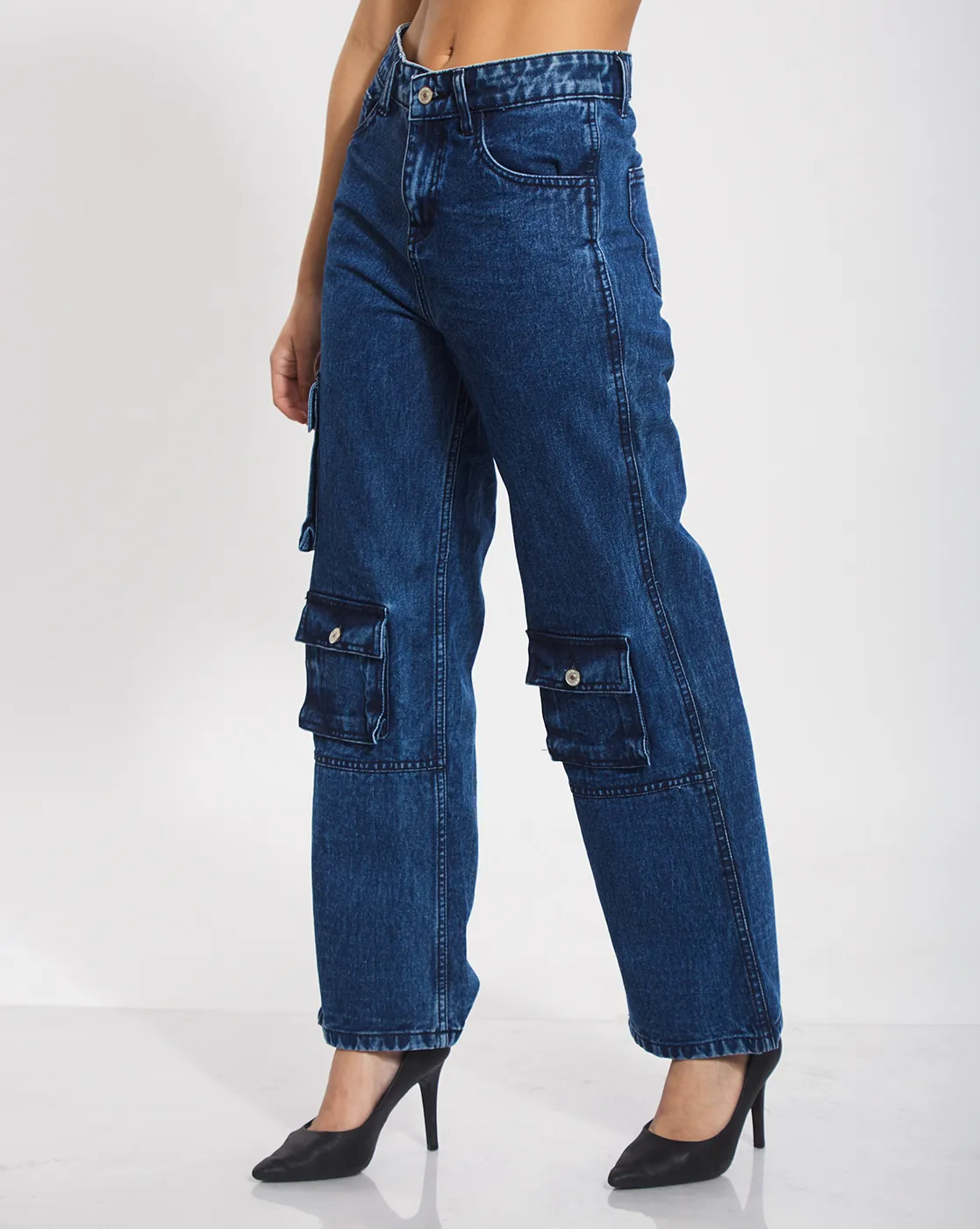 Multi Pocket Wide Leg Denim - Image 3