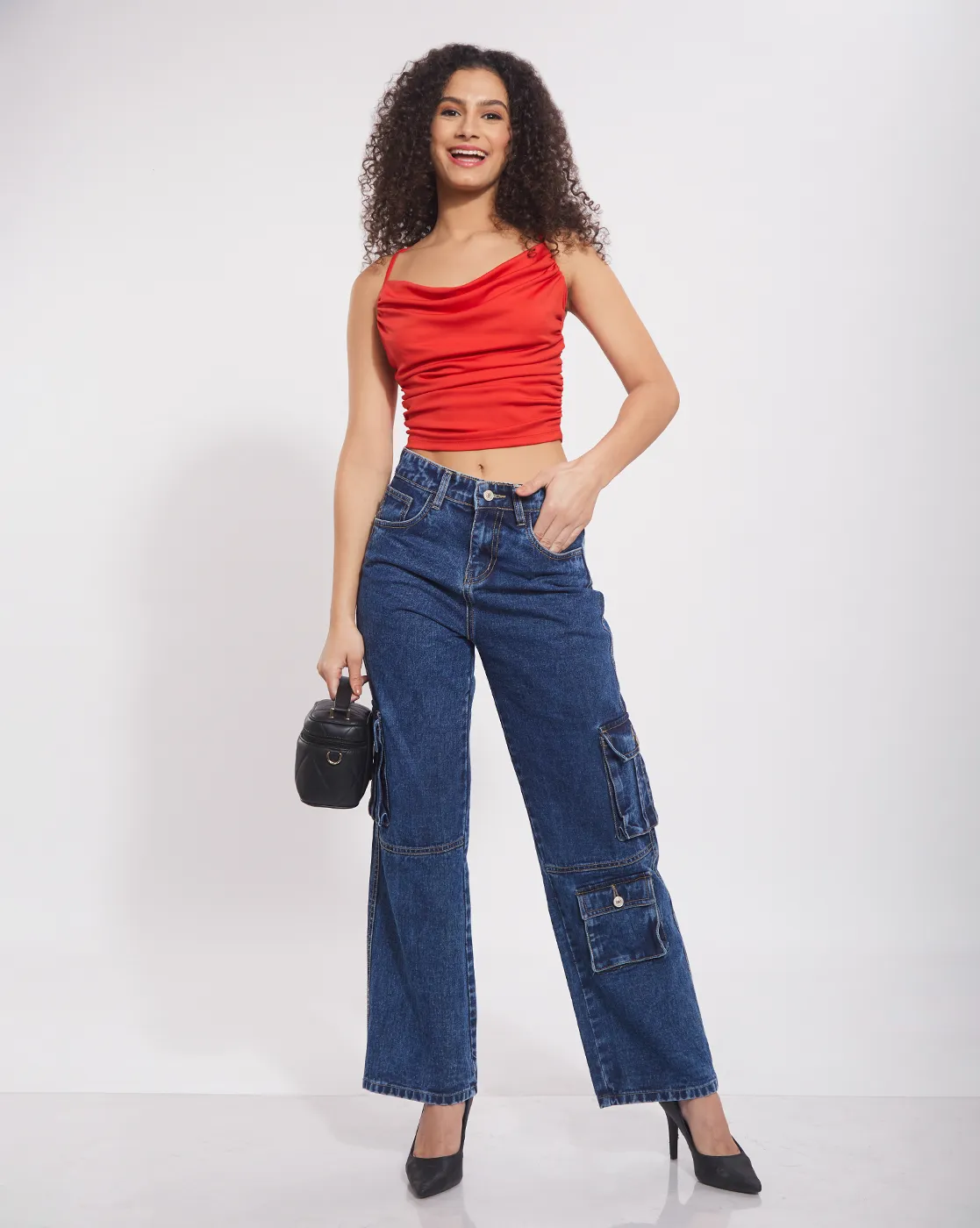Multi Pocket Wide Leg Denim - Image 1