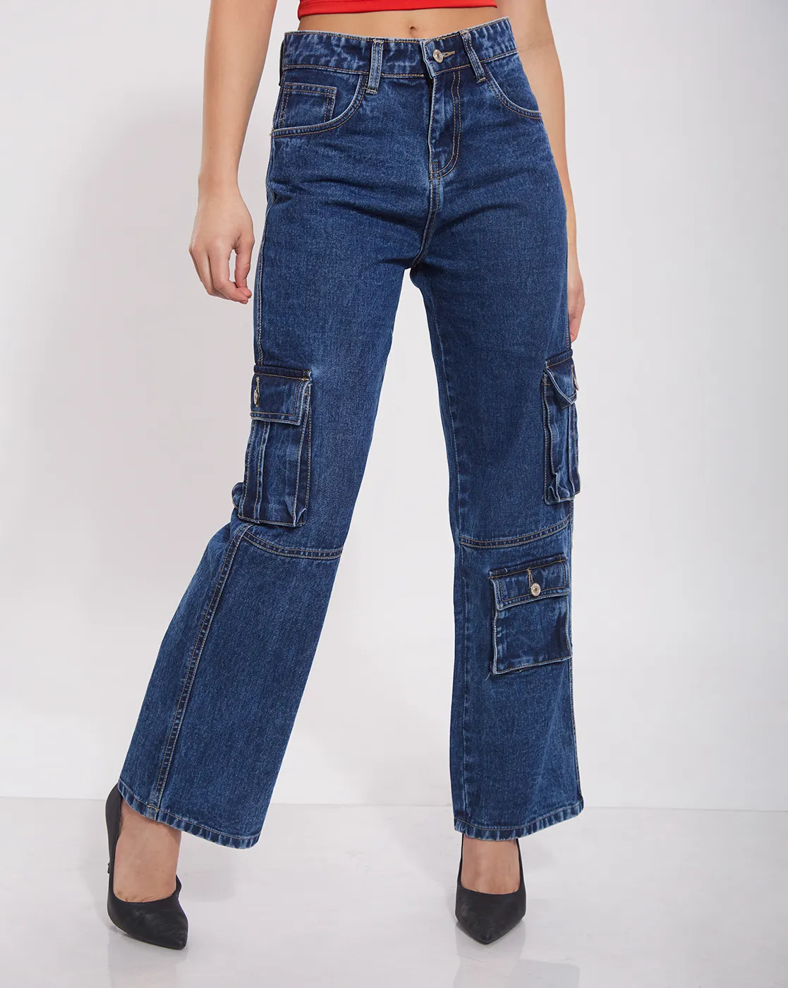 Multi Pocket Wide Leg Denim - Image 2