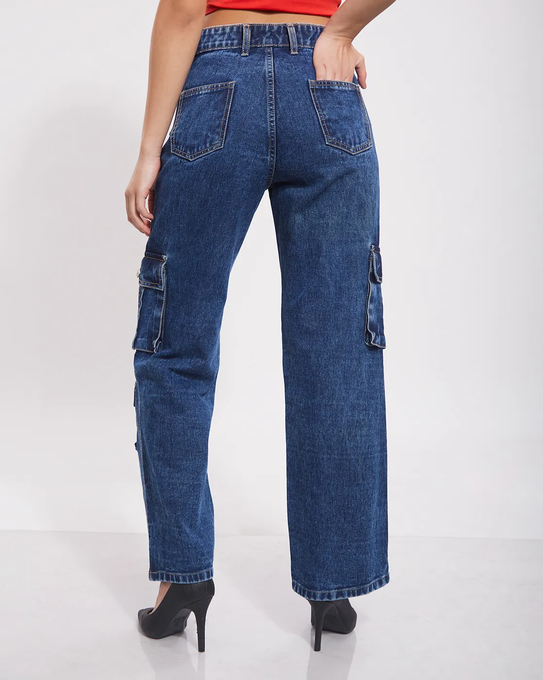 Multi Pocket Wide Leg Denim - Image 4