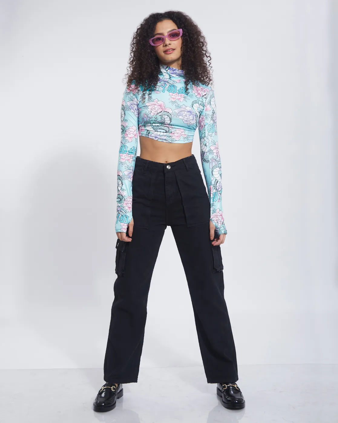 High Rise Straight Cargo Denim - Image 1
