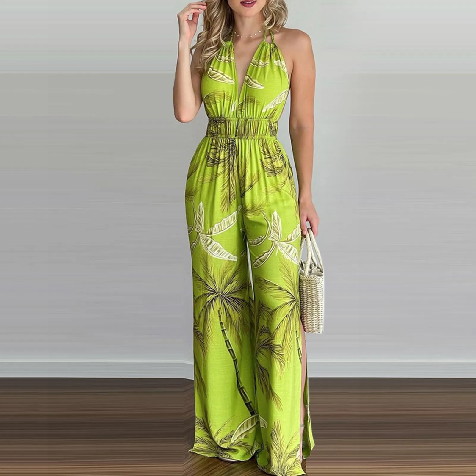 All Over Printed Sleeveless Jumpsuit