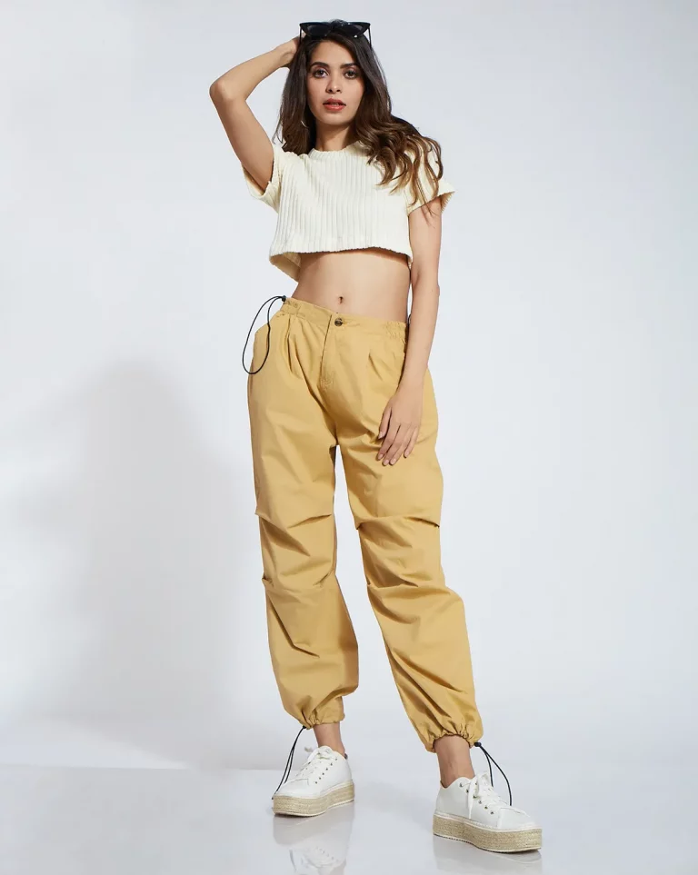 Beige Parachute Pants - Image 1
