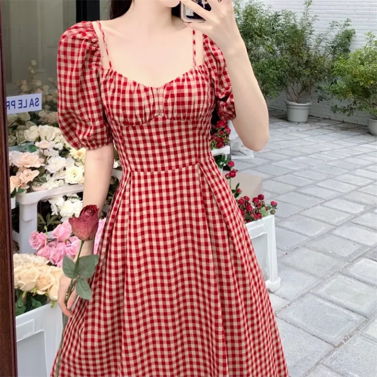 Small Checkered Maxi Dress - Image 1