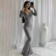 Solid Long Sleeve Bodycon Maxi Dress