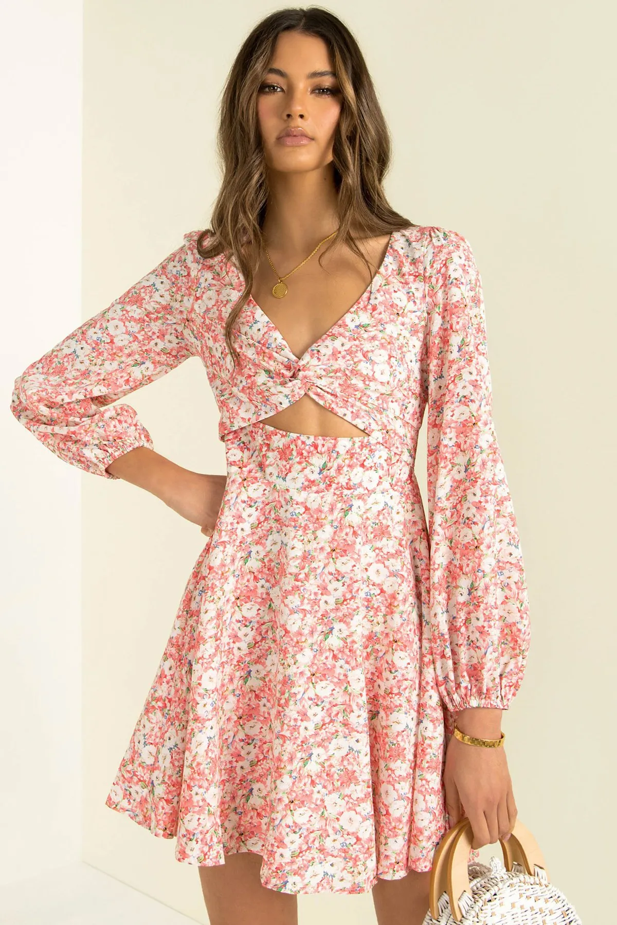 Olivia Floral Cut Out Mini Dress
