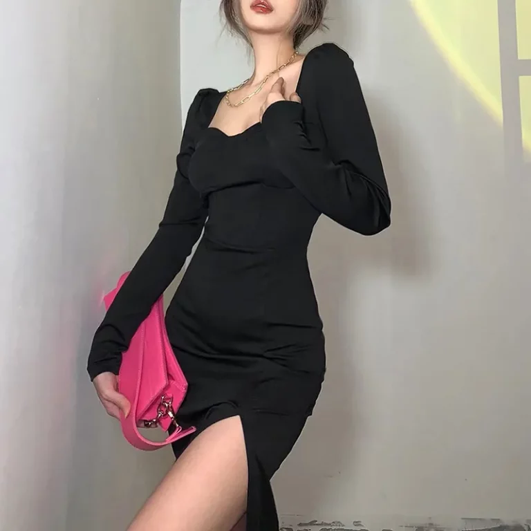 Gathered Slit Maxi Dress main image 1