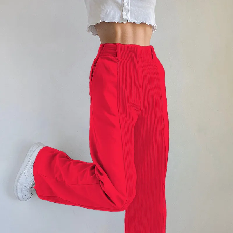 Corduroy Straight Leg Pants