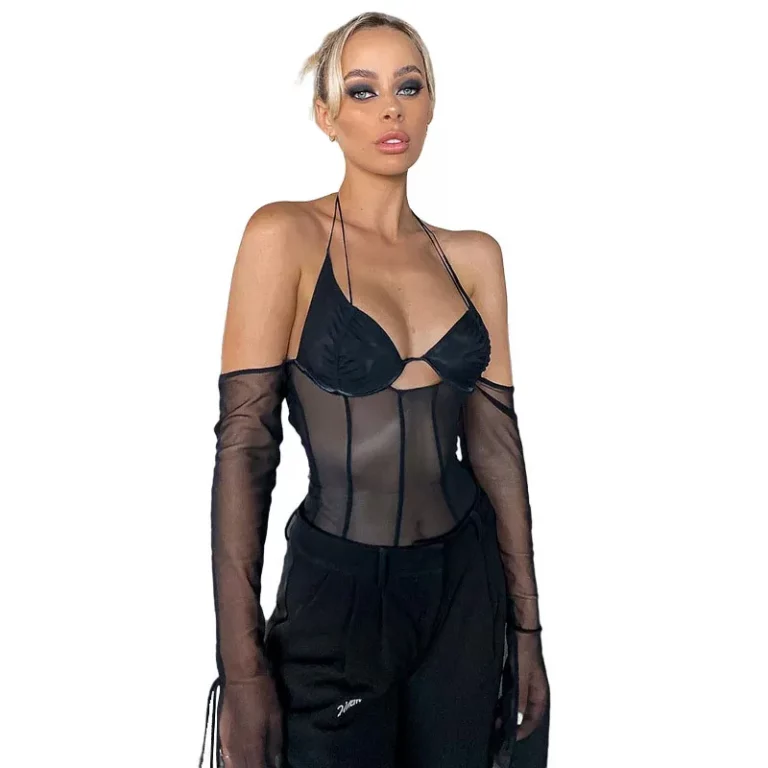 その他 RESTIR - HAENGNAE  omochi sheer top Shirred See-Through One Shoulder Top CG426 - Acubi style