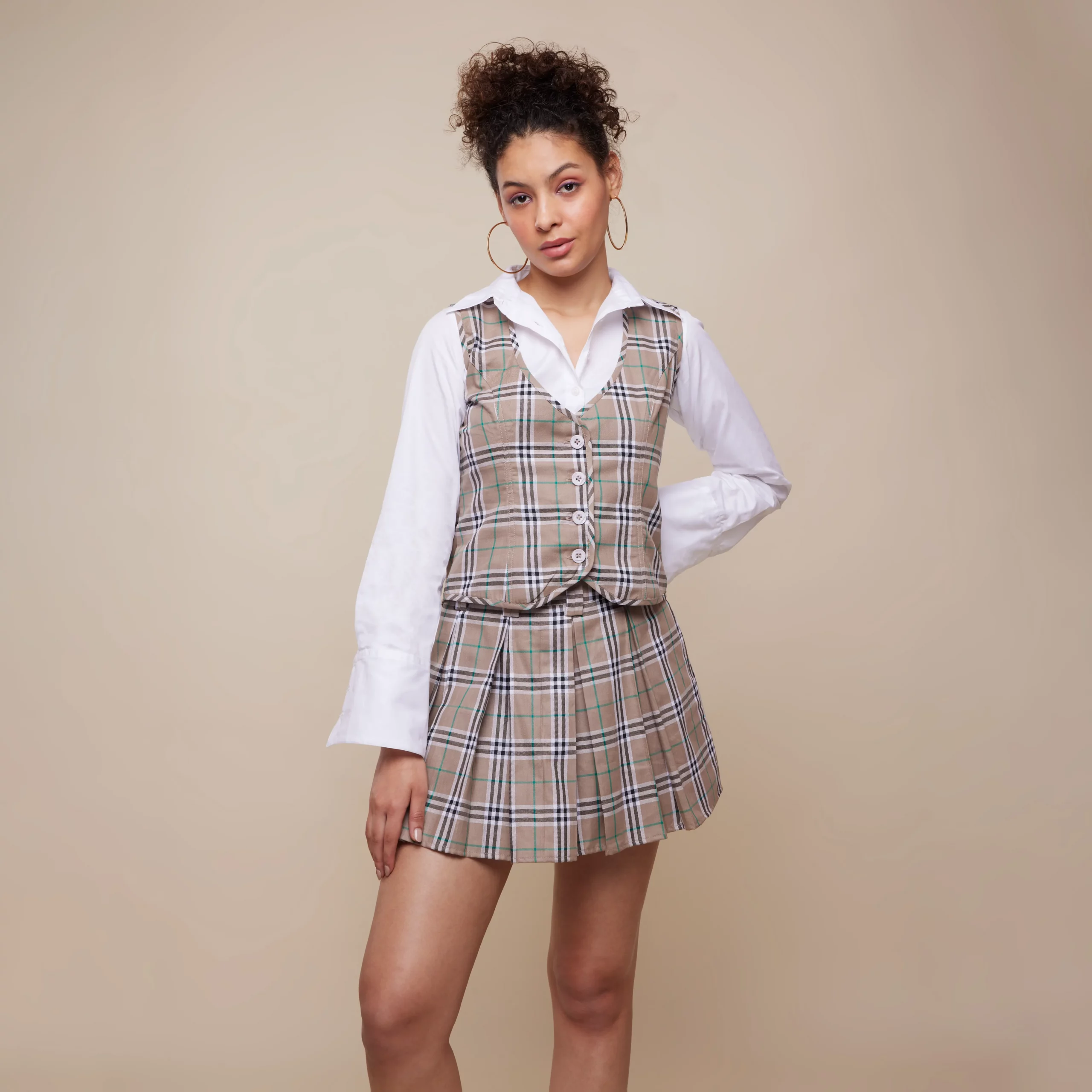 andmary Coco check pleats skirt スカート Coco check pleats skirt