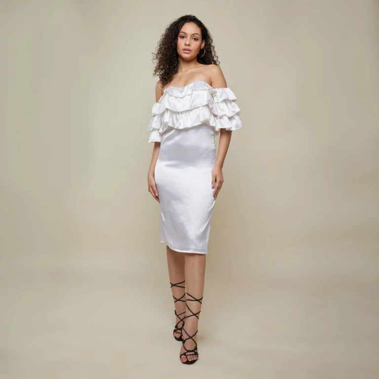 Ruffled Off Shoulder Dress - Image 1