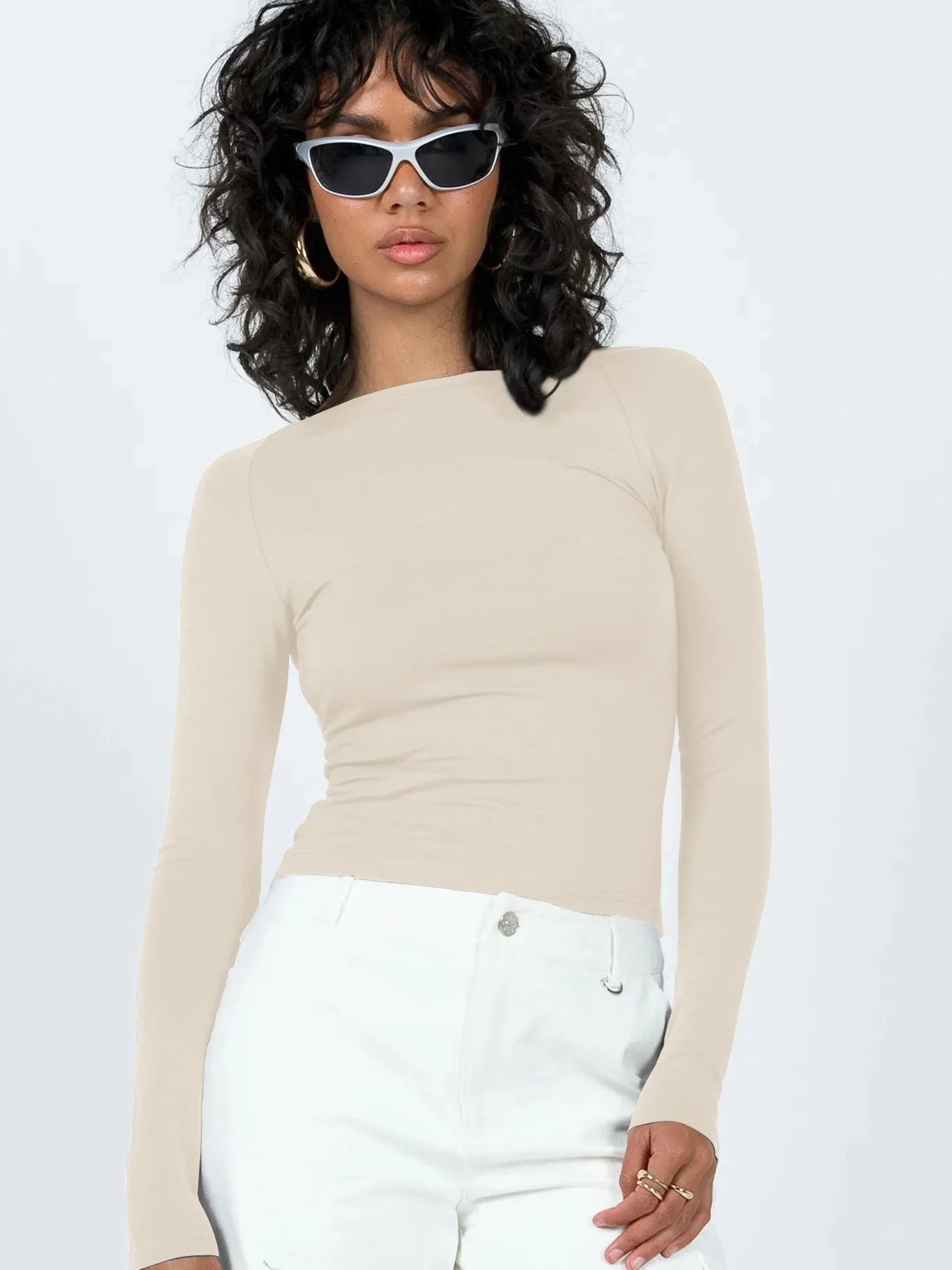 Backless Full Sleeve Crop Top newme