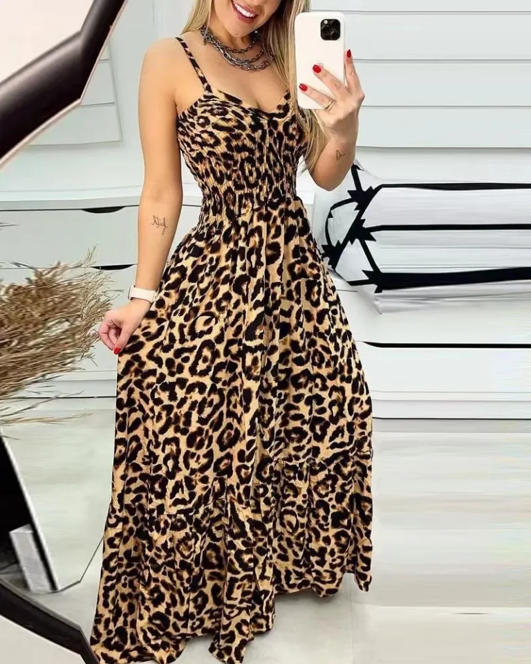 Leopard Print Maxi Dress - Image 1