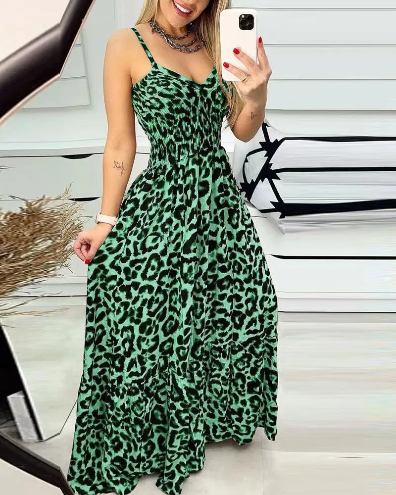 Leopard Print Maxi Dress - NEWME