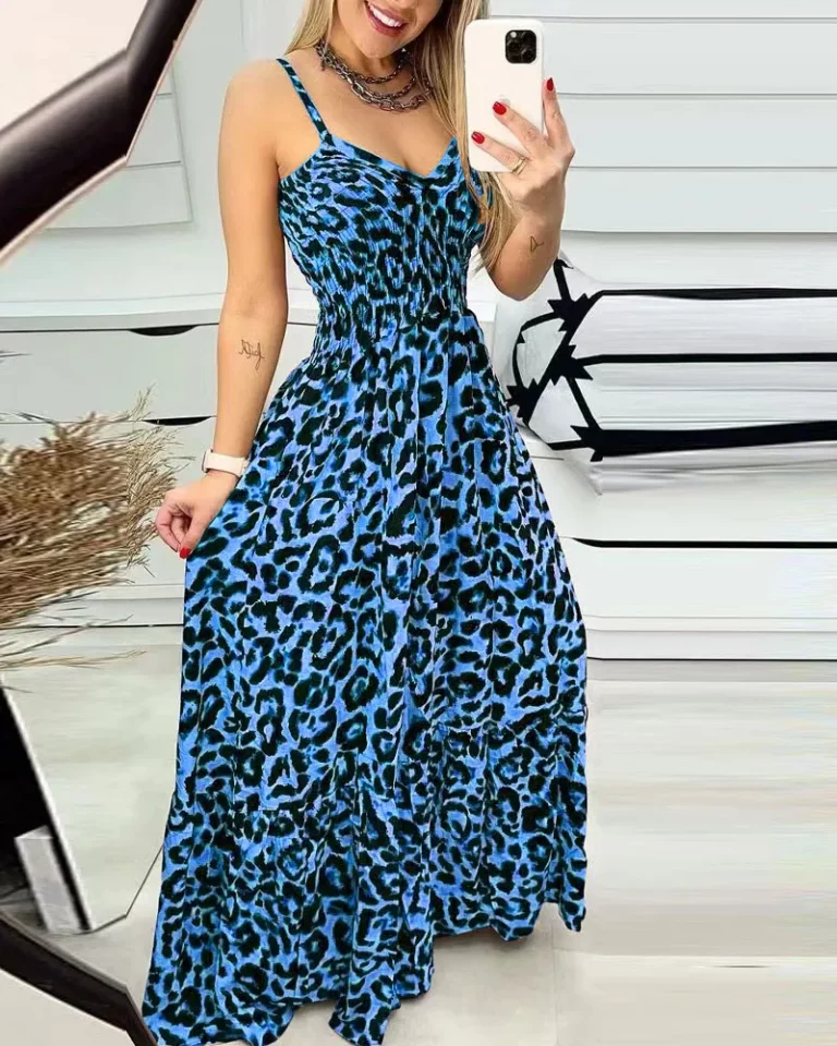 Leopard Print Maxi Dress - Image 1