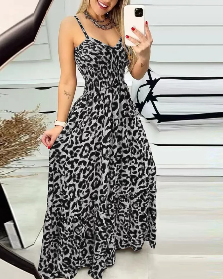 Leopard Print Maxi Dress - Image 1
