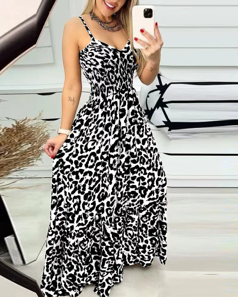Leopard Print Maxi Dress - Image 1
