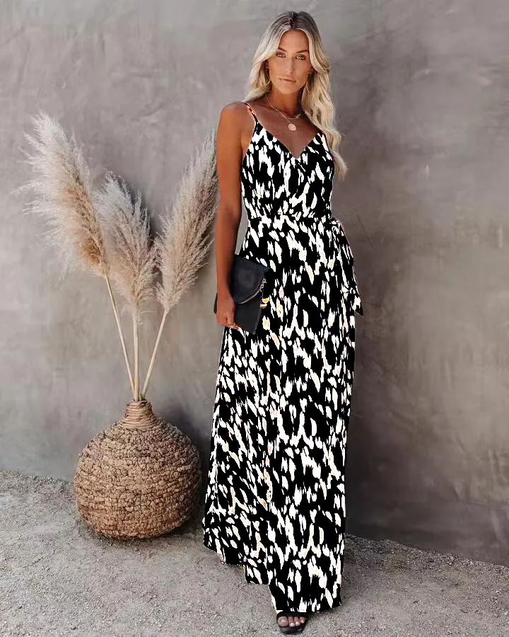 Sleeveless Printed Maxi Dress - Image 1