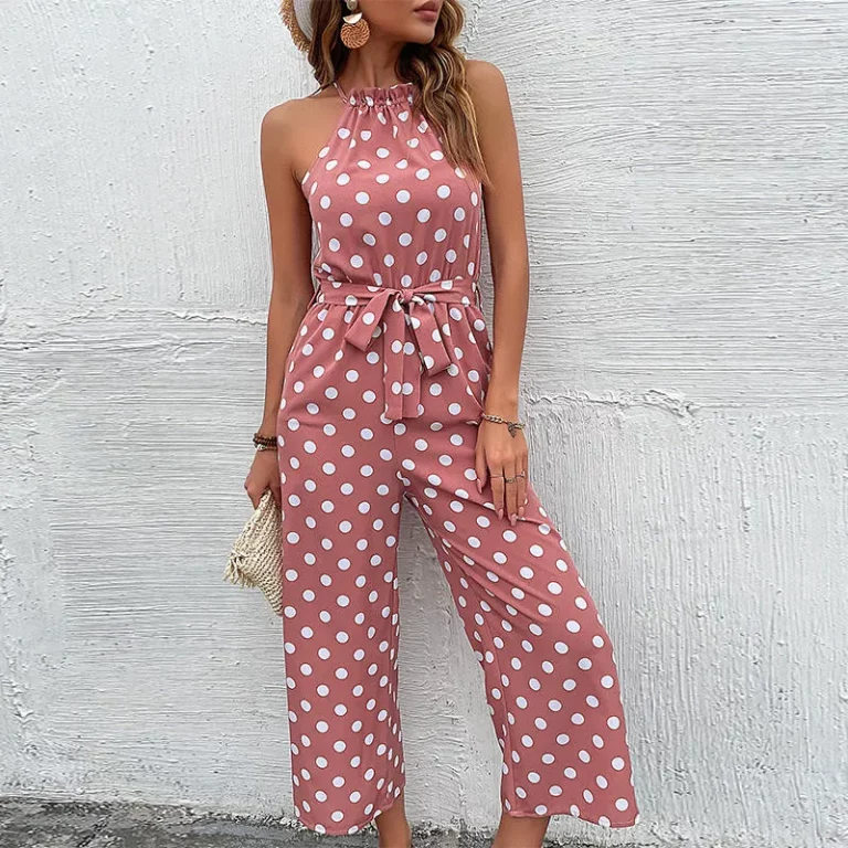 Polka Tie Up Jumpsuit - Image 1
