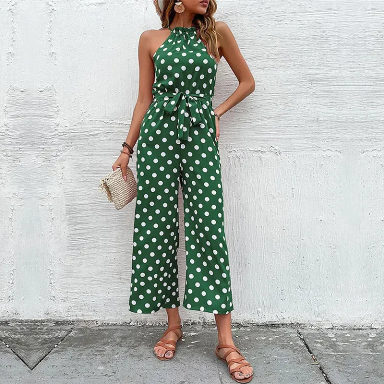Polka Tie Up Jumpsuit - Image 1
