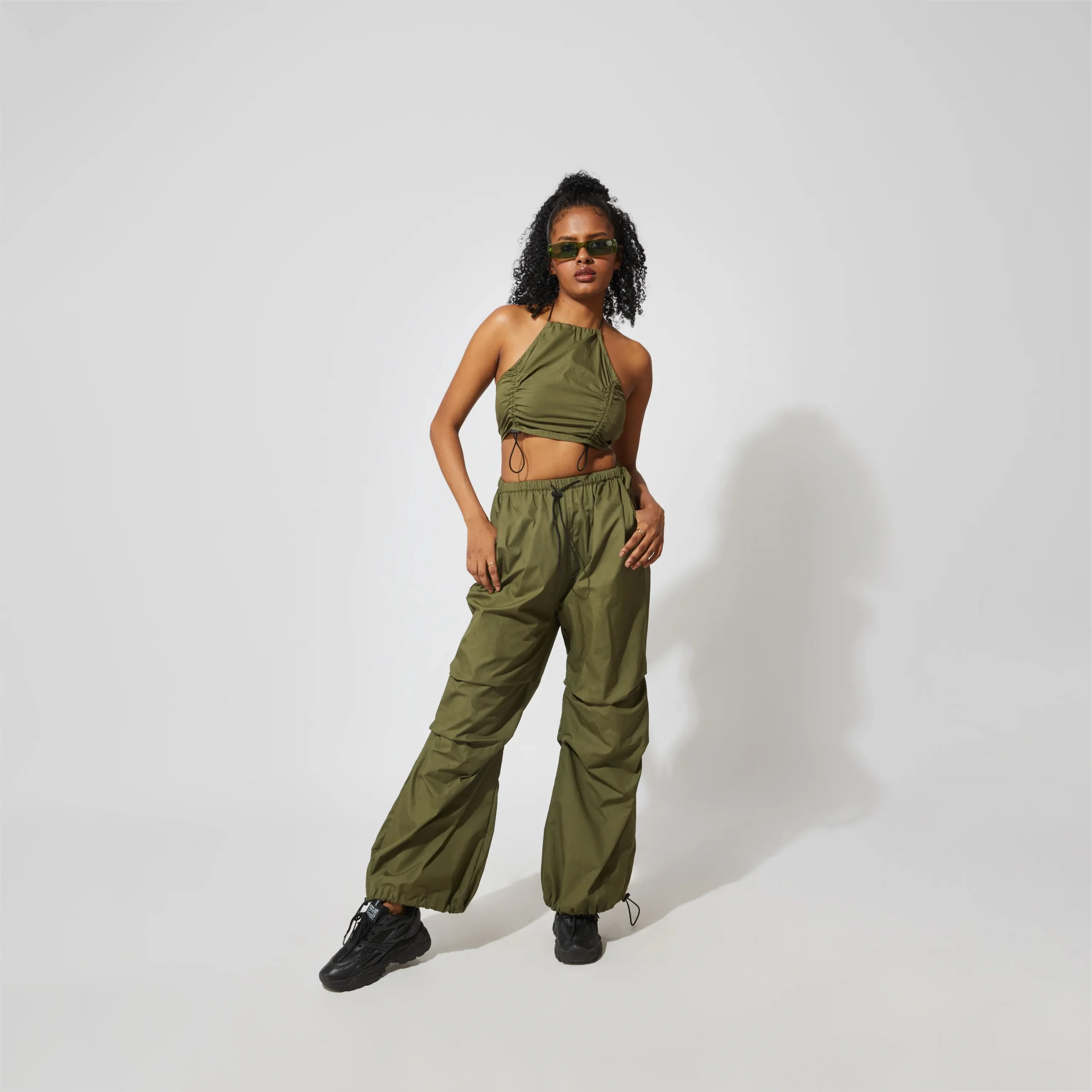 Halter Neck Top With Relaxed Pants Set - Image 1