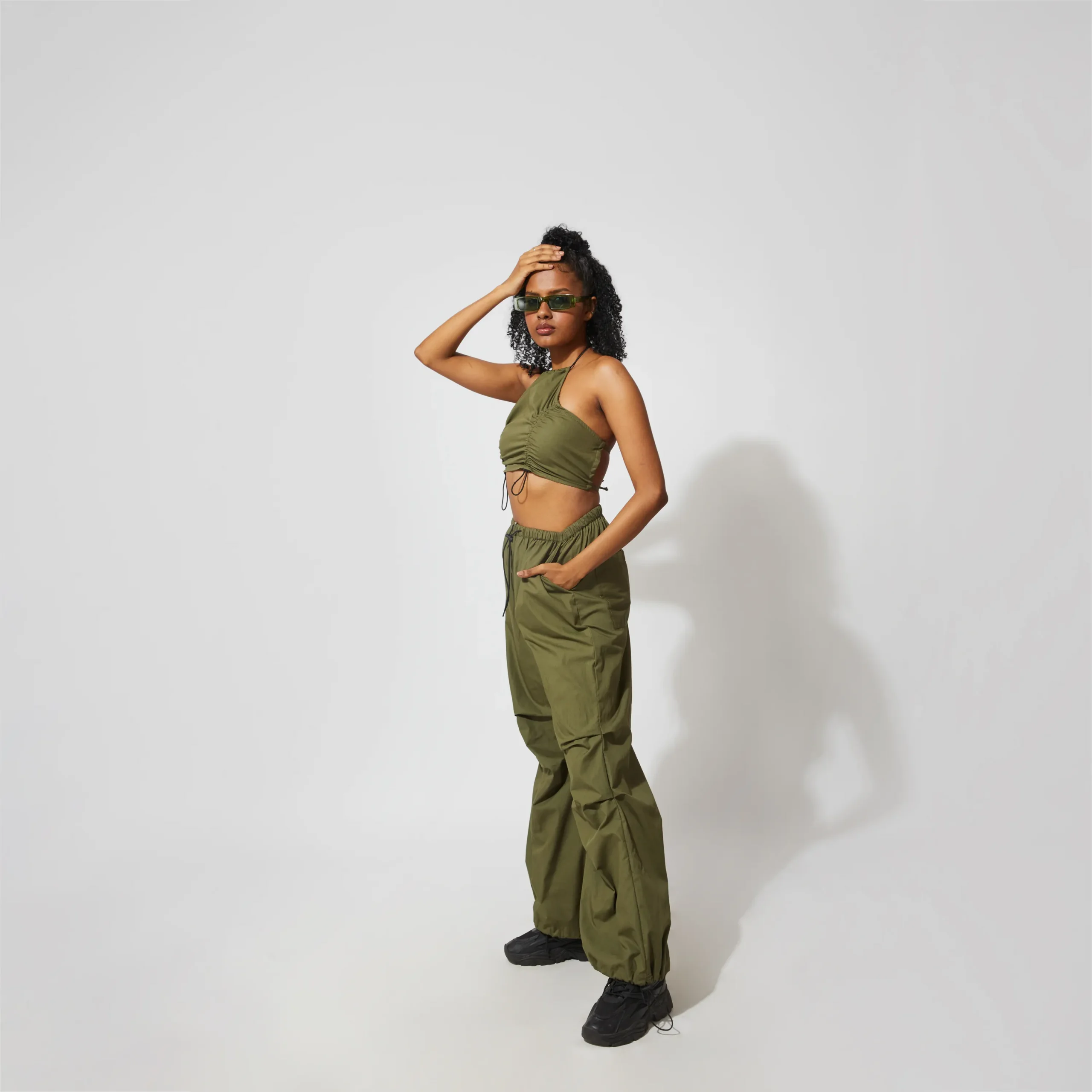 Halter Neck Top With Relaxed Pants Set - Image 2