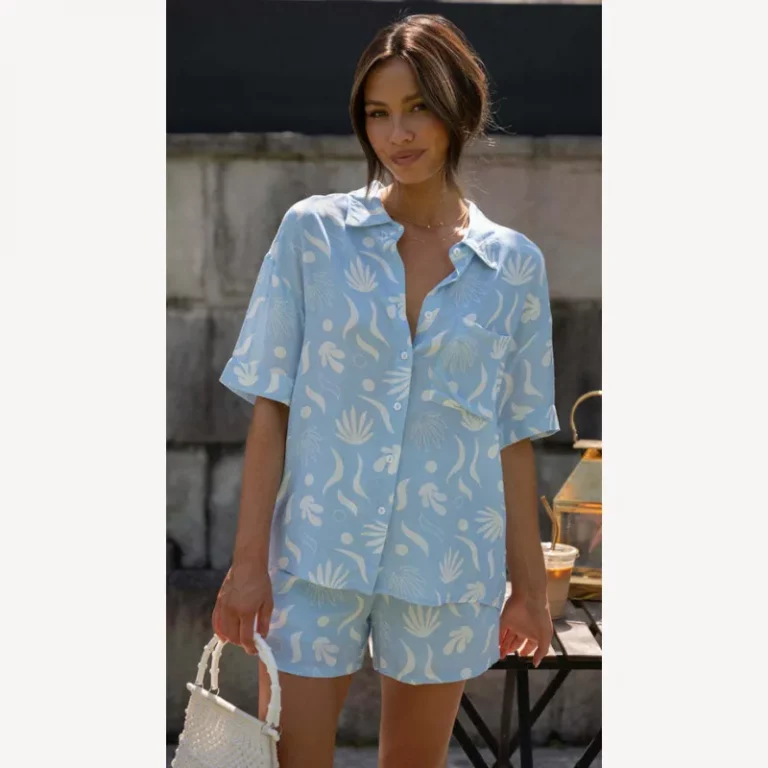 Printed Shirt And Shorts Set - Image 1