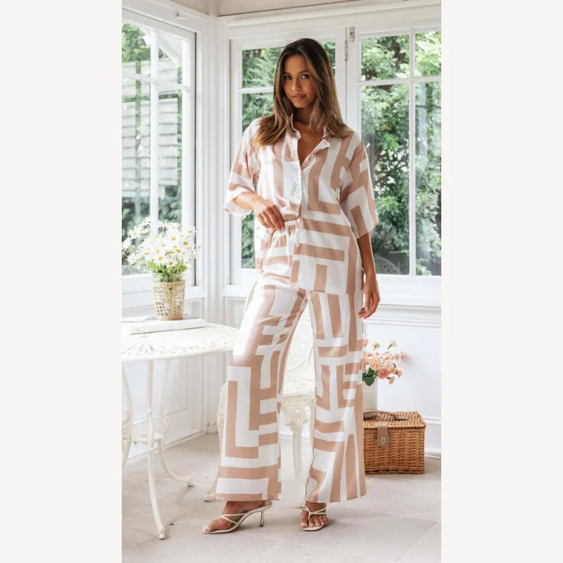 Printed Oversized Shirt And Trousers Set