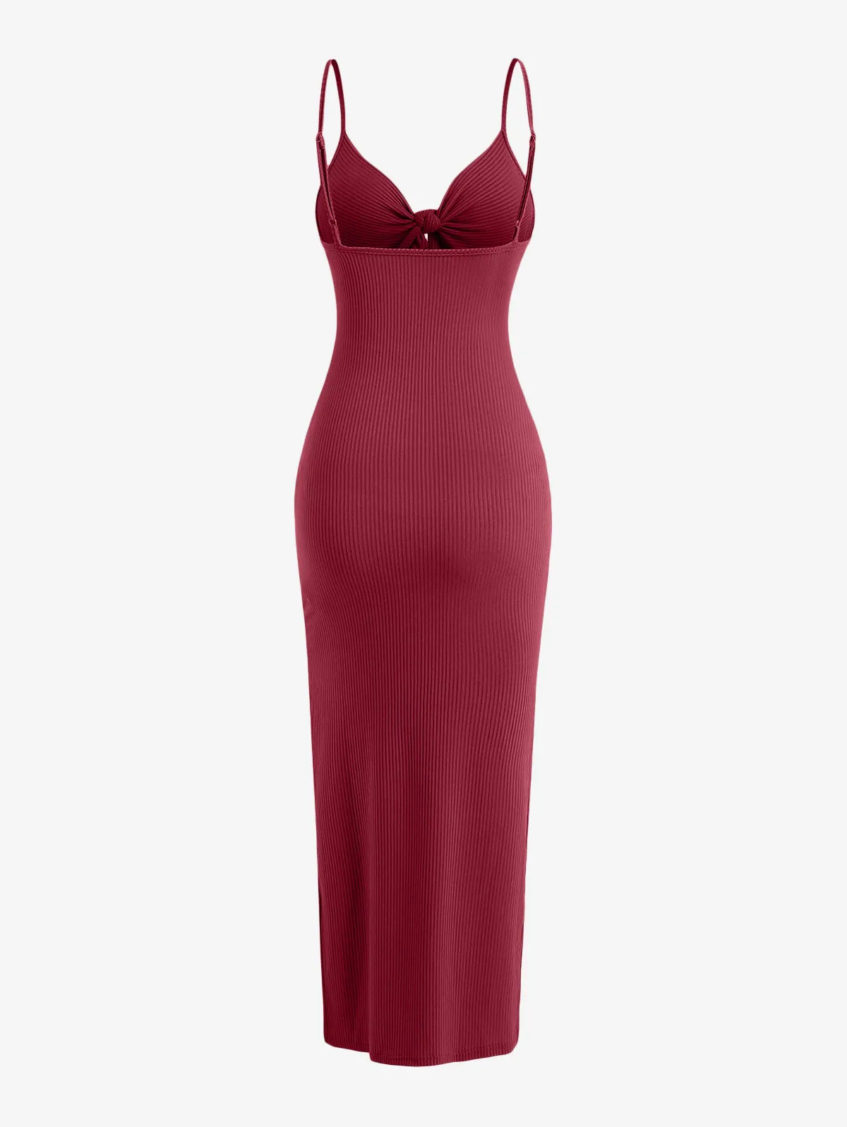 Solid Sleeveless Tie Up Maxi Dress - NEWME