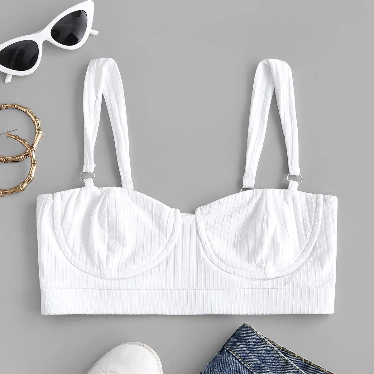 Coastline Bustier Top - White