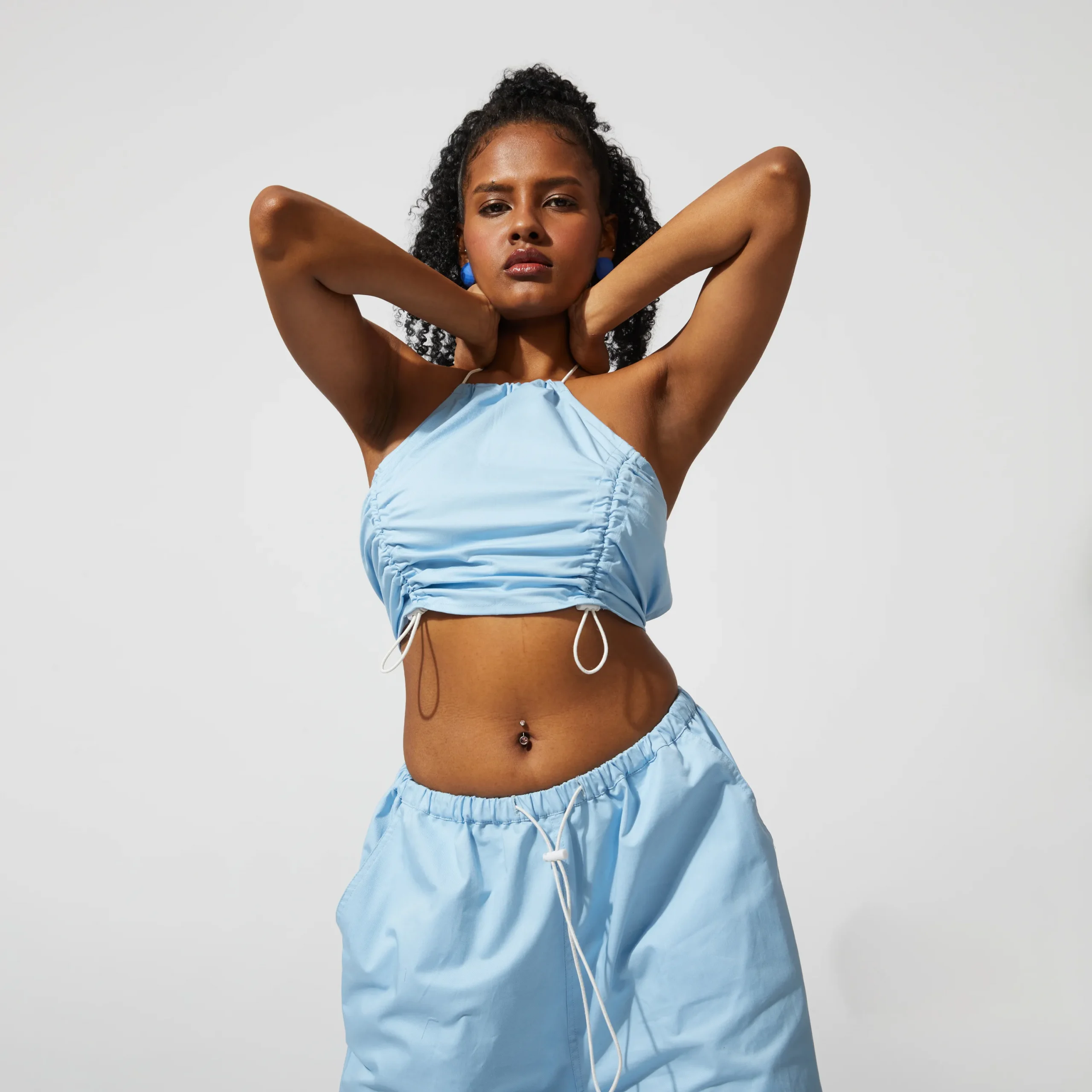 Halter Neck Top With Relaxed Pants Set - Image 3