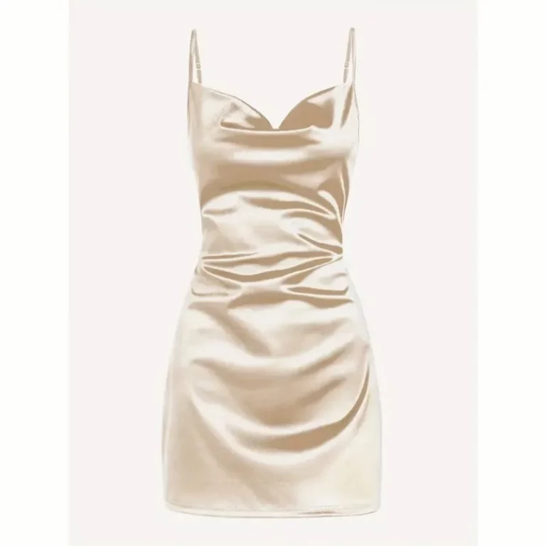 Satin Sweetheart Neck Mini Dress - Image 1