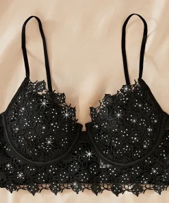 Black Lace wired back closure Full-Coverage Bralette