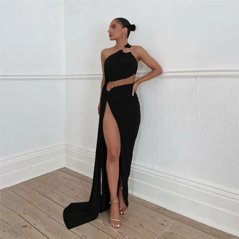 Cut Out High Slit Maxi Dress - Image 1