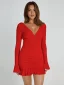 Solid Basic Bell Sleeve Mini Dress
